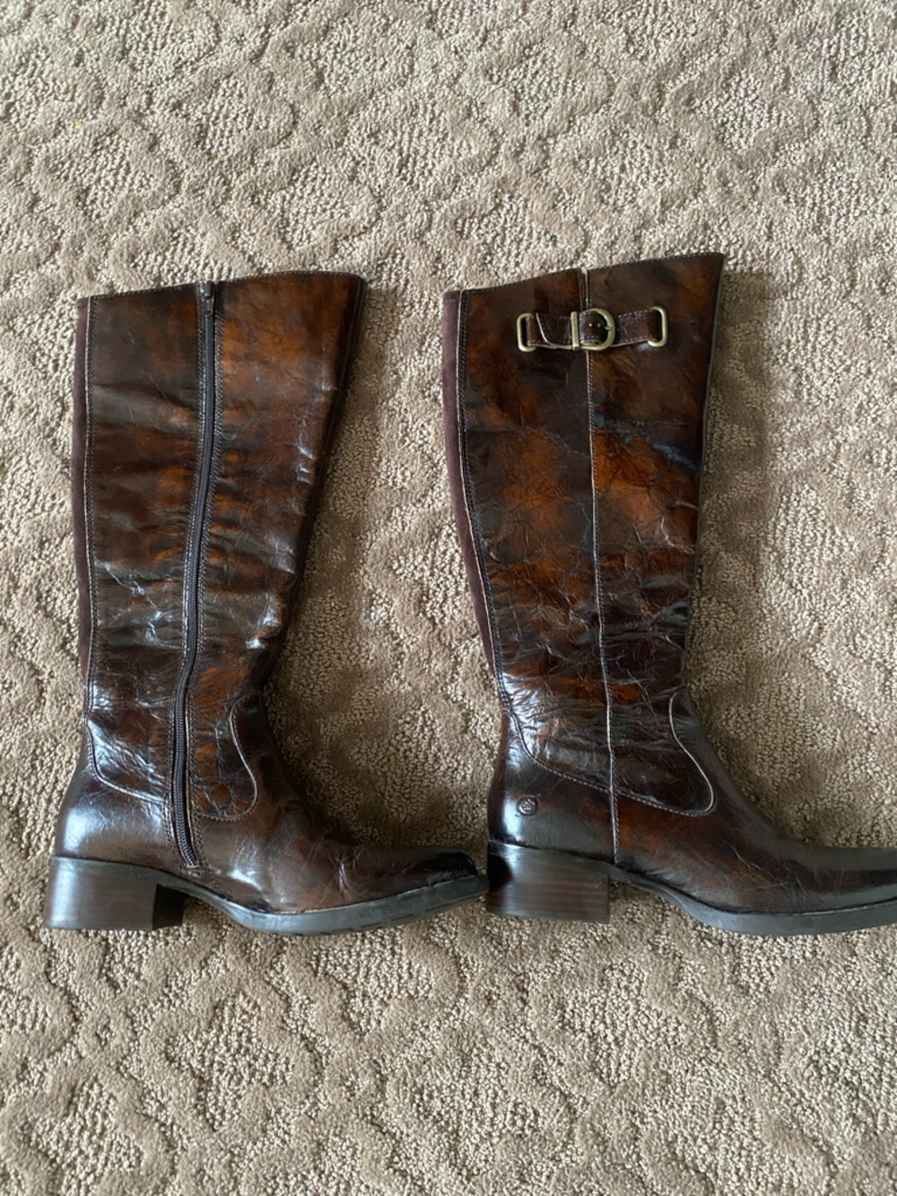 Born Brown Leather Knee-High Riding Boots